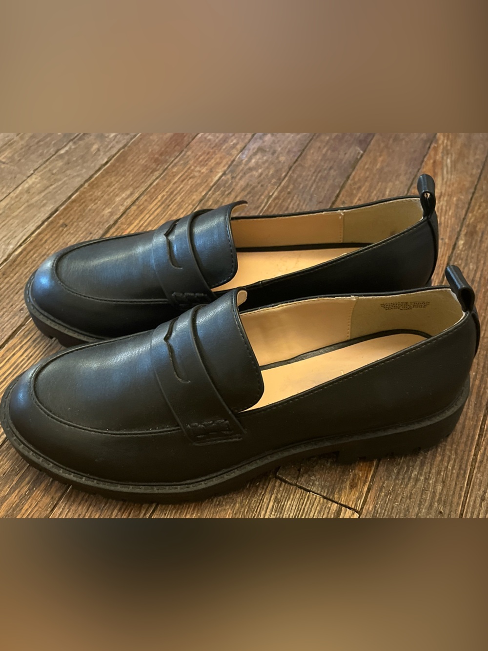 🖤 LOFT Chunky Lug Sole Penny Loafers – Women’s Size 6.5M – Black 🖤NWOB